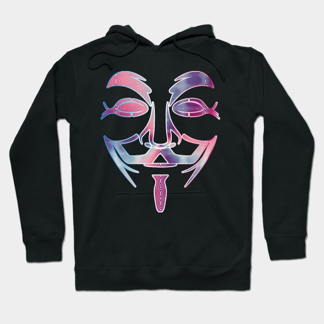 Optical Swirl and Guy Fawkes Hoodie by Diego-t